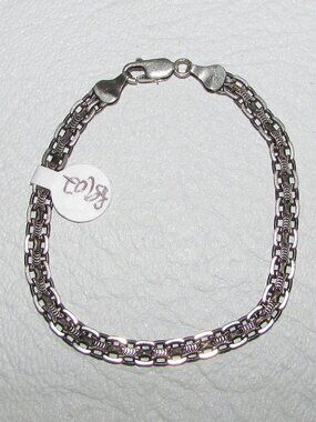 925 Sterling Silver Unique Link Chain Bracelet